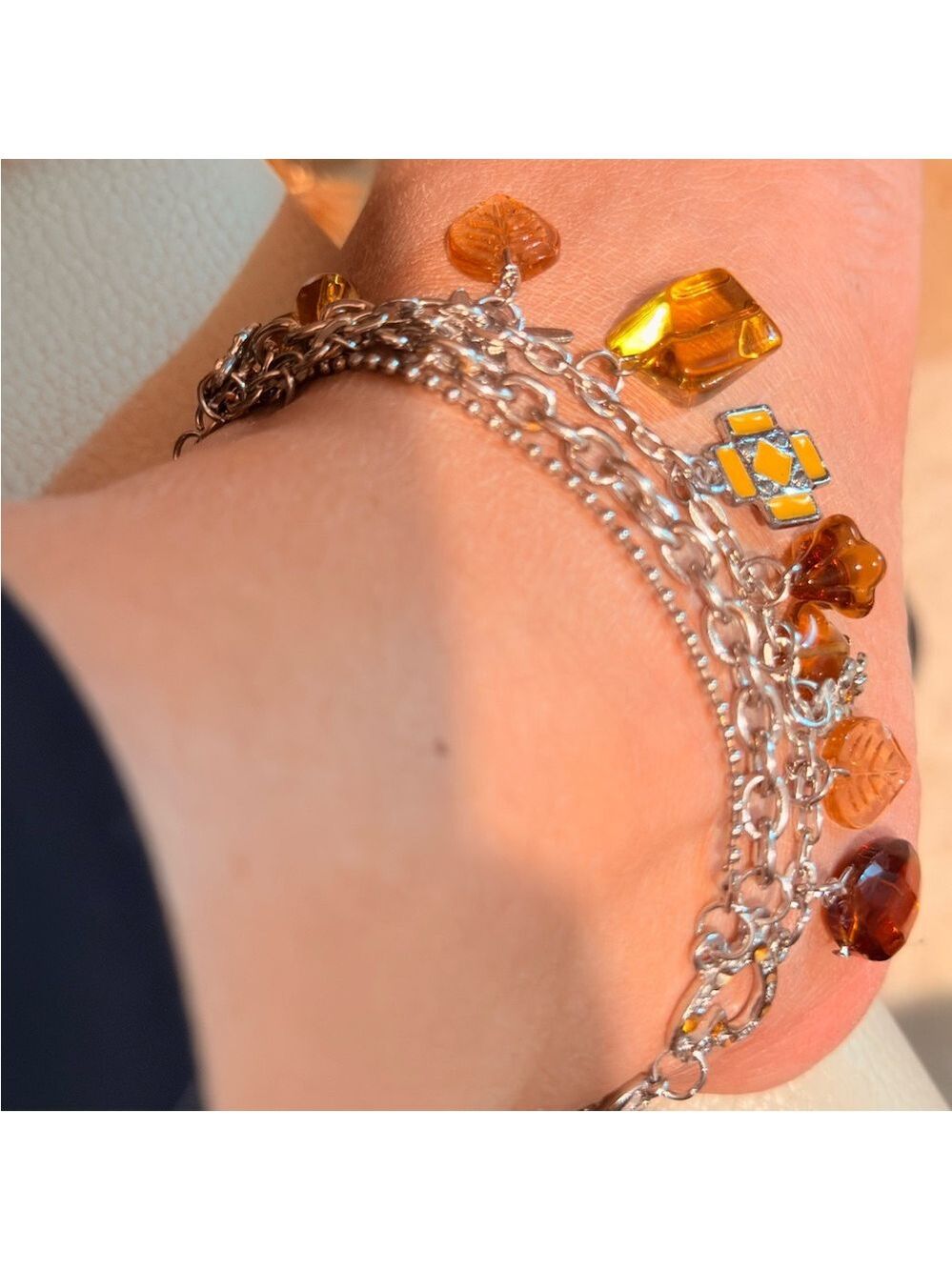 Vintage Anklet / Bracelet with charms